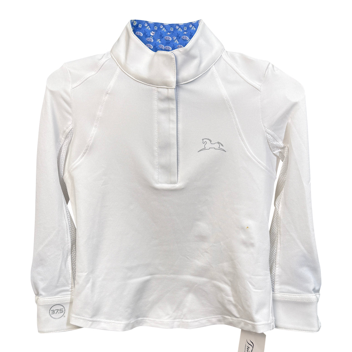 RJ Classics 'Maddie Jr' Long Sleeve Show Shirt in White/Blue Bouquet