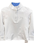RJ Classics 'Maddie Jr' Long Sleeve Show Shirt in White/Blue Bouquet