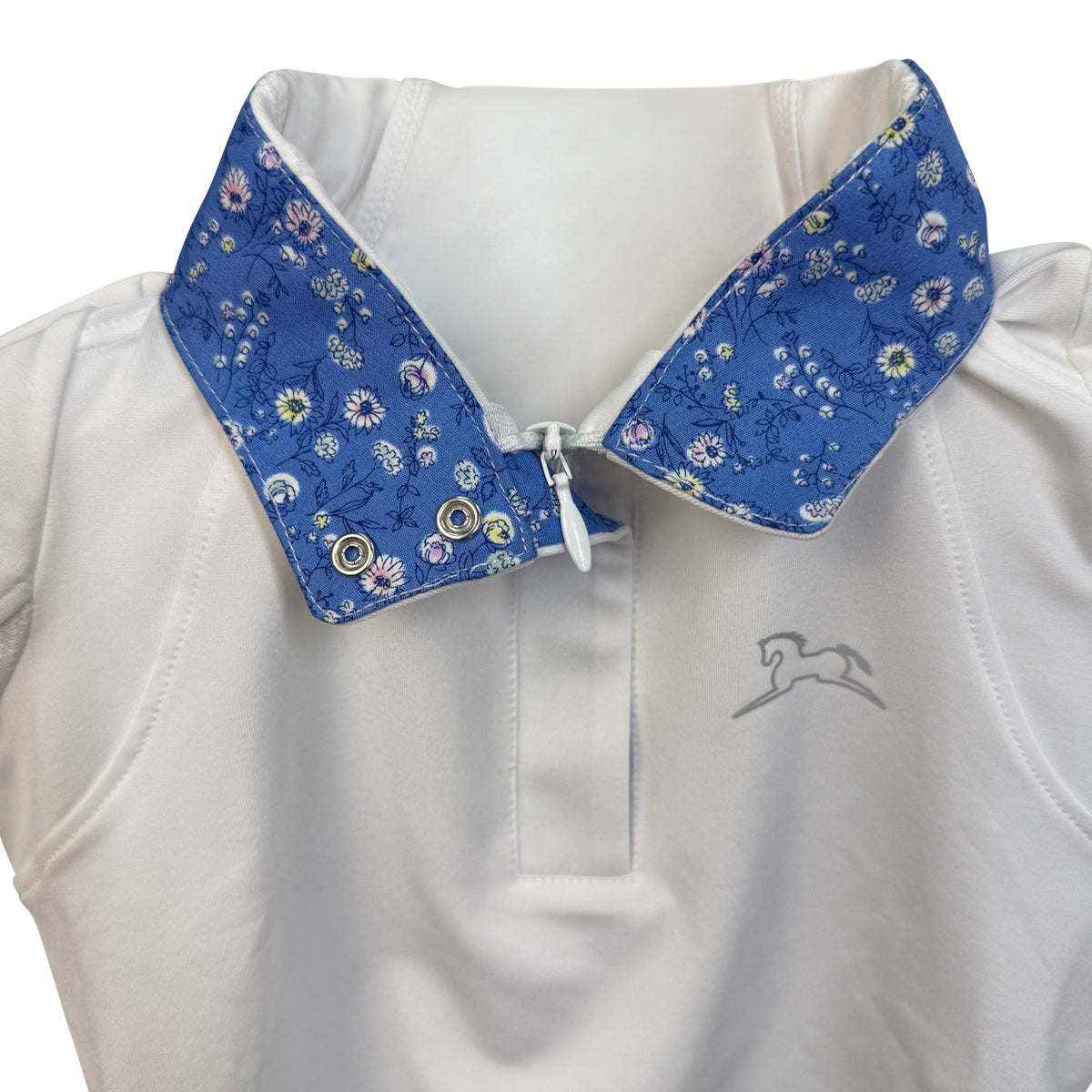 RJ Classics 'Maddie Jr' Long Sleeve Show Shirt in White/Blue Bouquet