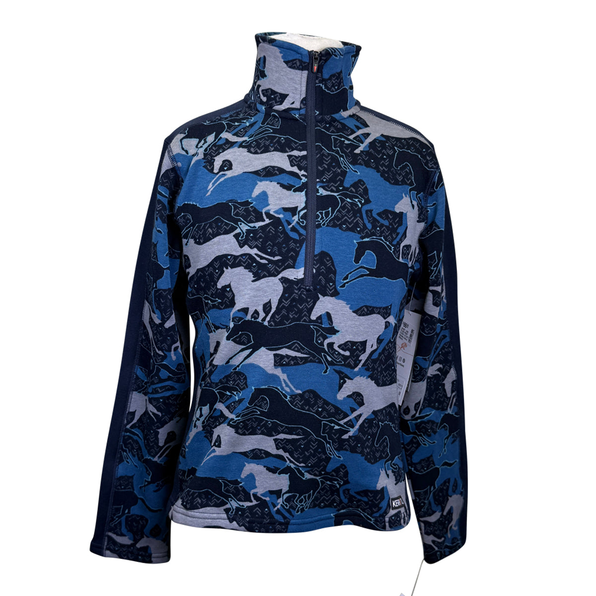 Kerrits Plush Print Fleece Zip Sweater in Night Gallop