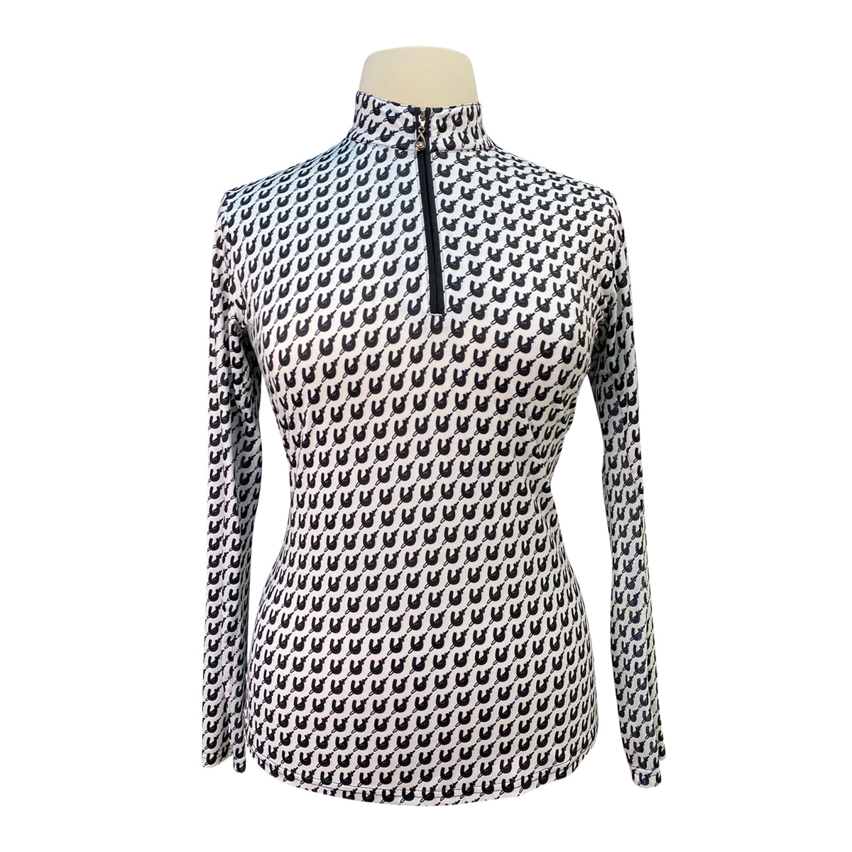 SanSoleil Sun Shirt in Black/White Horseshoes