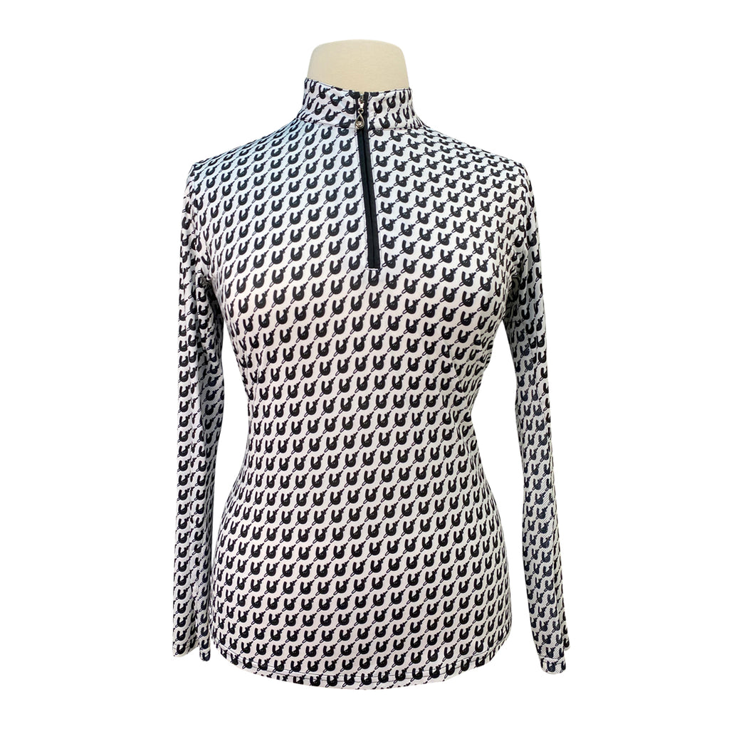 SanSoleil Sun Shirt in Black/White Horseshoes