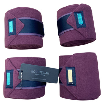 Equestrian Stockholm Fleece Polo Wraps in Plum