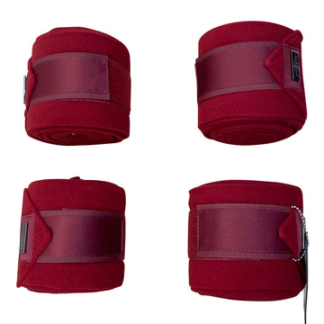Equestrian Stockholm Fleece Polo Wraps in Bordeaux