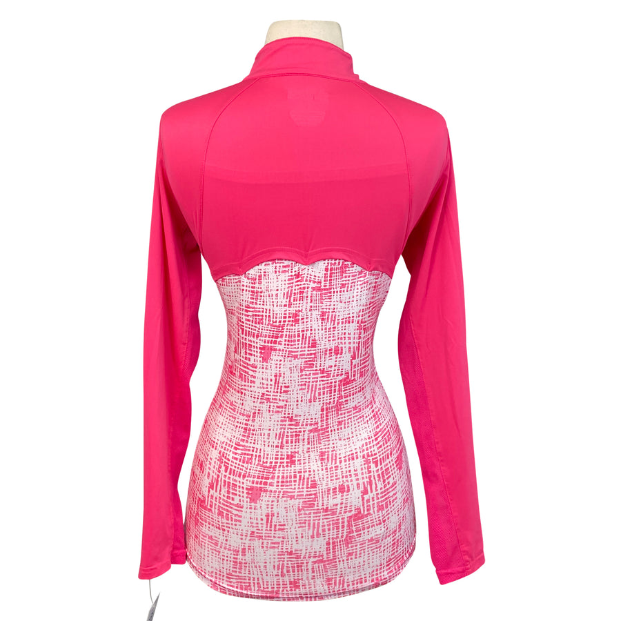 SanSoleil Sun Shirt in Pink/White Crosshatch