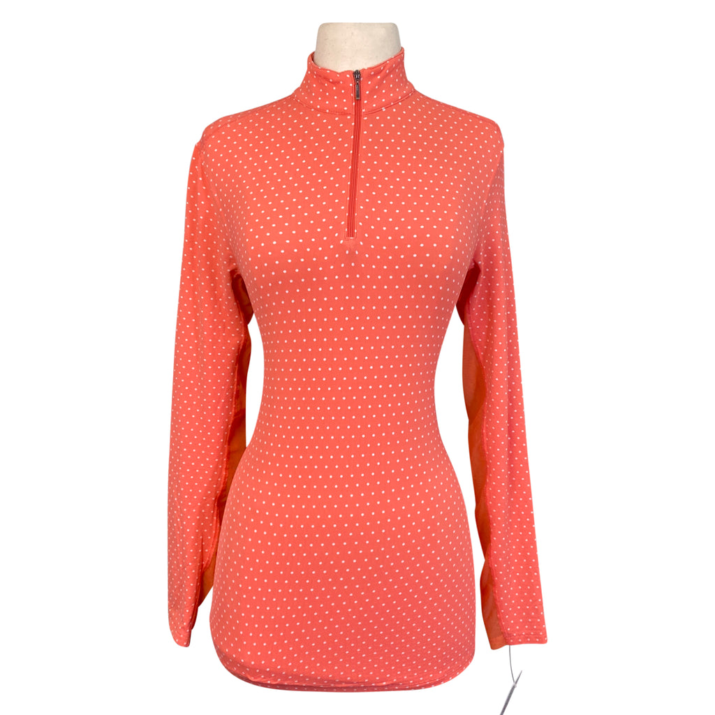 Dover Saddlery 'CoolBlast' Sunshirt in Coral Polka Dots