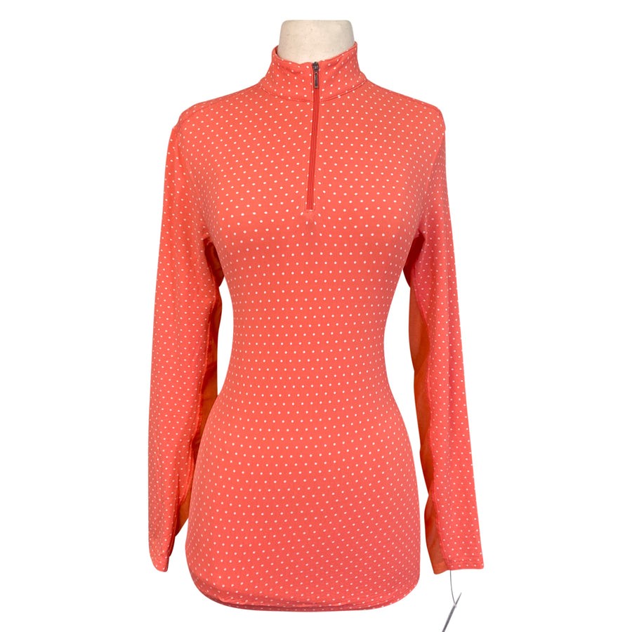 Dover Saddlery 'CoolBlast' Sunshirt in Coral Polka Dots