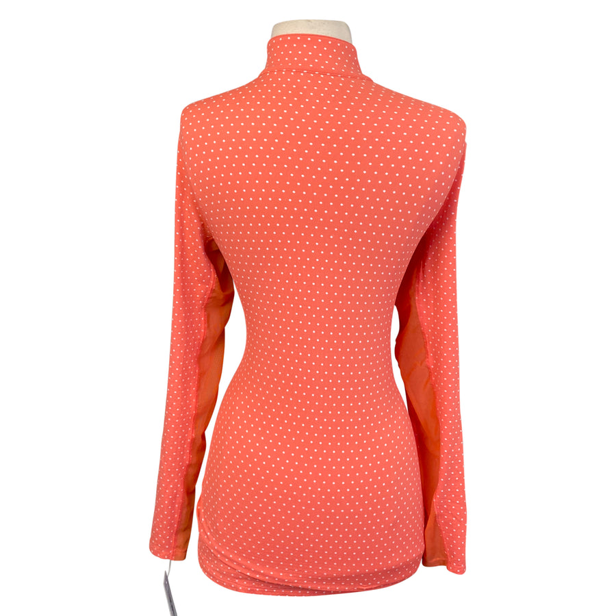 Dover Saddlery 'CoolBlast' Sunshirt in Coral Polka Dots
