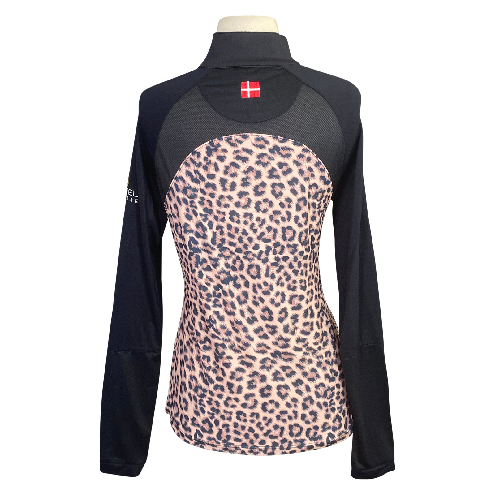 Kastel Long Sleeve 1/2 Zip Raglan Shirt in Cheetah/Black
