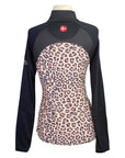 Kastel Long Sleeve 1/2 Zip Raglan Shirt in Cheetah/Black
