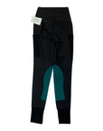 BOTORI 'Kate' Riding Tights in Black/Aqua