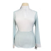 RJ Classics 'Liv' Long Sleeve Show Shirt in White/Teal Bits