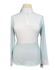 RJ Classics 'Liv' Long Sleeve Show Shirt in White/Teal Bits