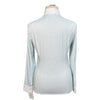 RJ Classics 'Liv' Long Sleeve Show Shirt in White/Teal Bits