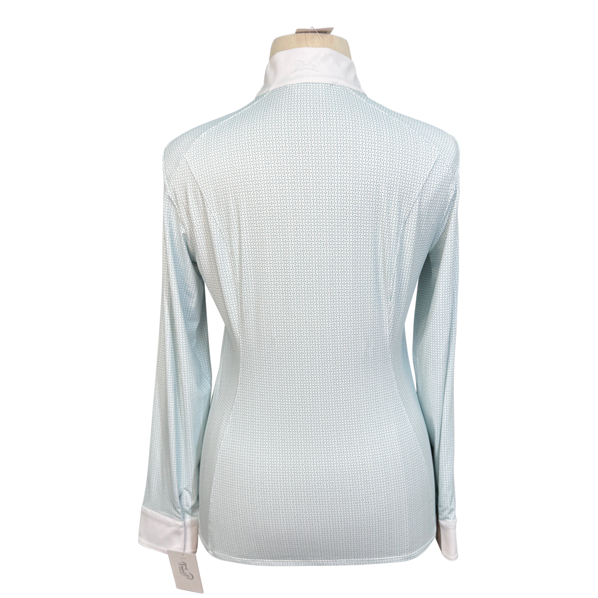 RJ Classics 'Liv' Long Sleeve Show Shirt in White/Teal Bits