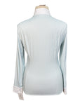 RJ Classics 'Liv' Long Sleeve Show Shirt in White/Teal Bits