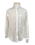 Equine Couture Kelsey Show Shirt in White/Aqua Geo