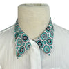 Equine Couture Kelsey Show Shirt in White/Aqua Geo