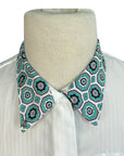 Equine Couture Kelsey Show Shirt in White/Aqua Geo