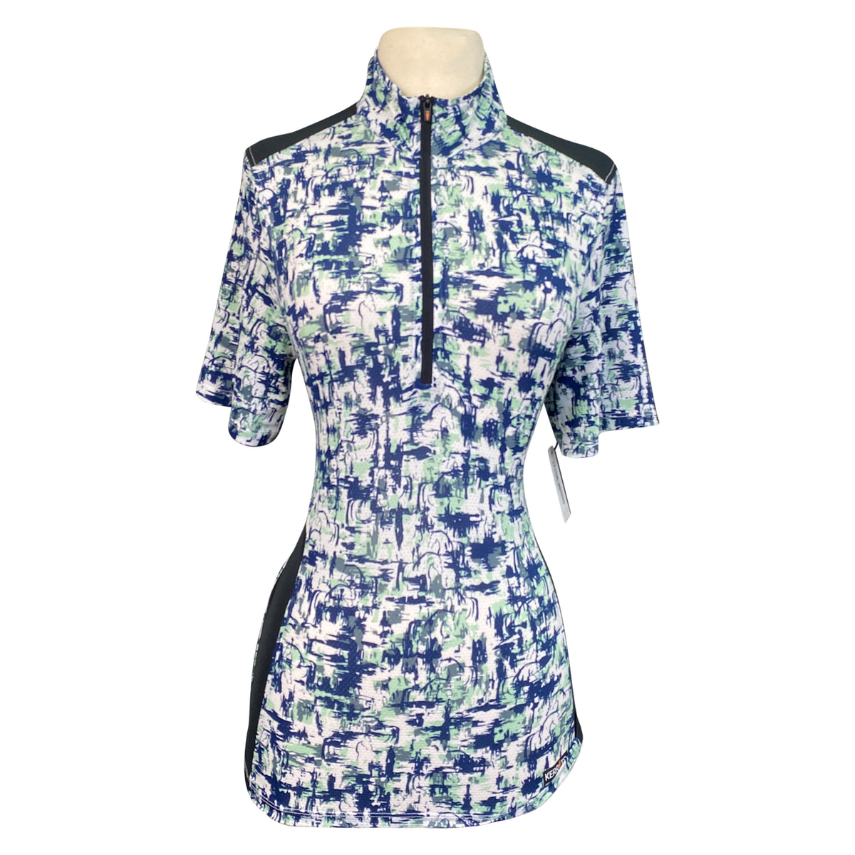 Kerrits 'Breeze' Ice Fil Short Sleeve Shirt in Blue & Green Brushstroke