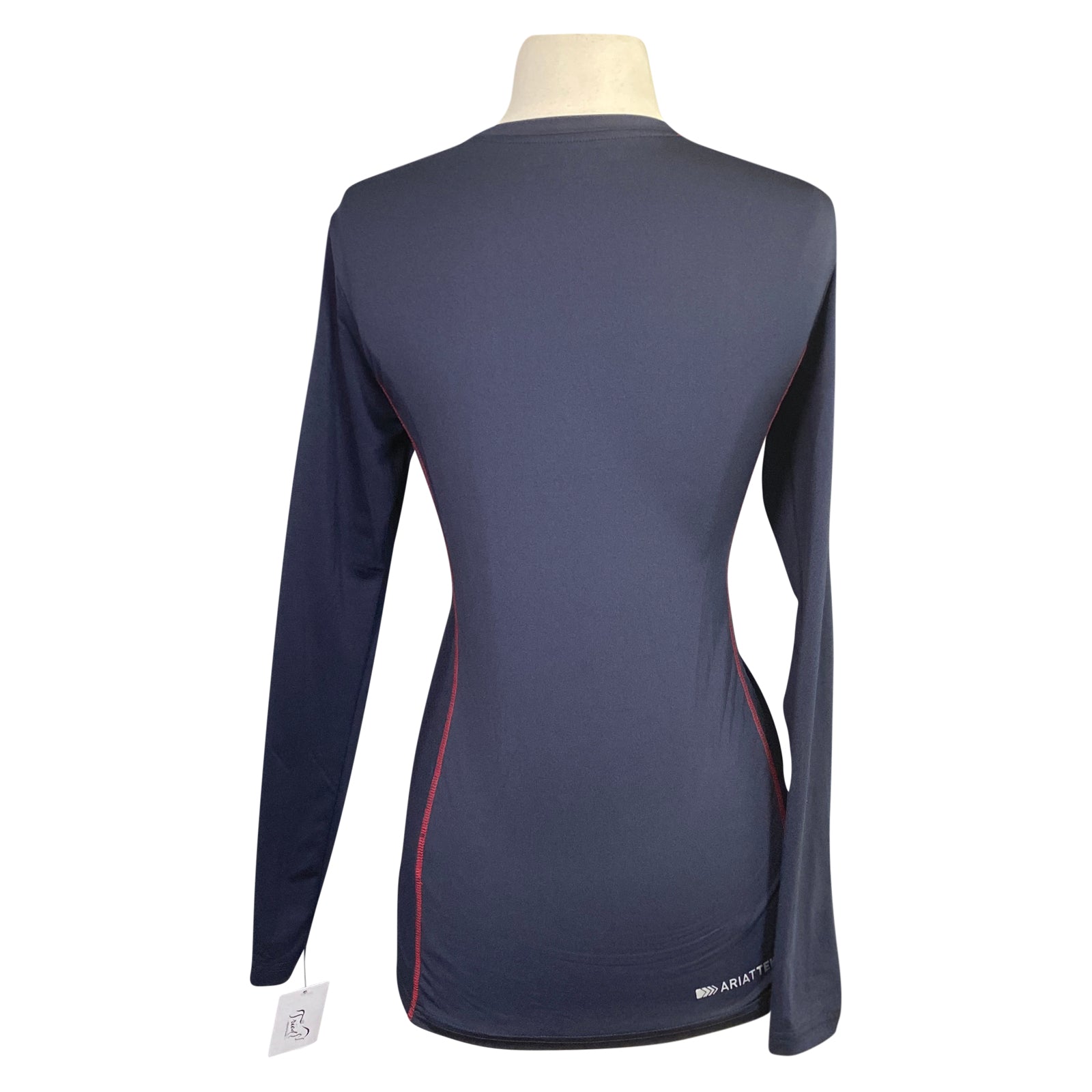 Ariat TEK Heat Series Long Sleeve Baselayer in Navy/Red Accents - Women's Medium