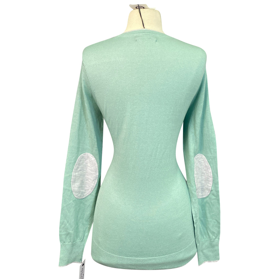Essex Classics 'Trey' V-Neck Sweater in Sage/Grey