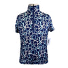 Kerrits Ice Fill Short Sleeve Shirt in Navy/Teal And White Bits