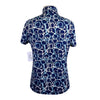 Kerrits Ice Fill Short Sleeve Shirt in Navy/Teal And White Bits