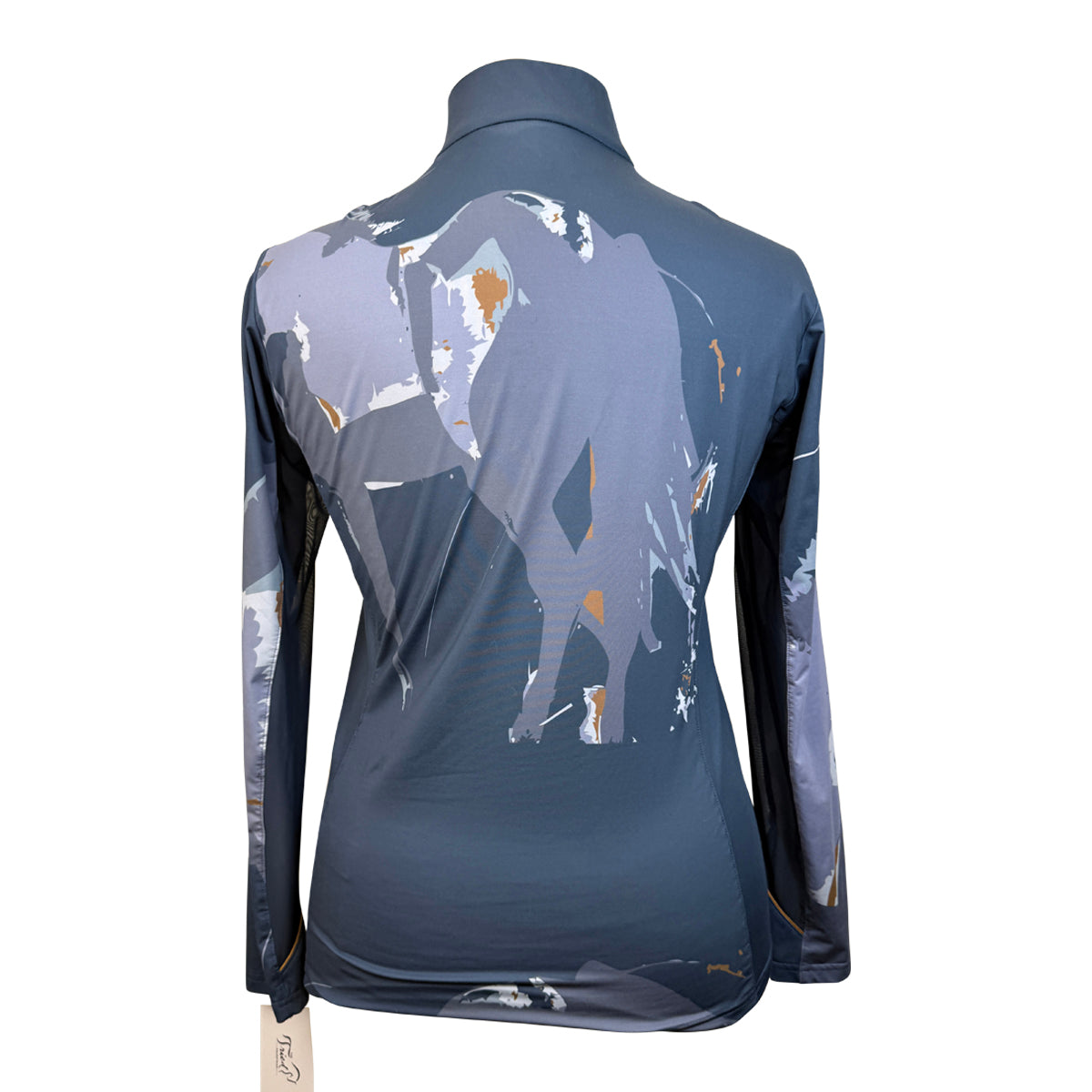 Arista Equestrian 'Luxe' 1/4 Zip Shirt in Navy Horse Design