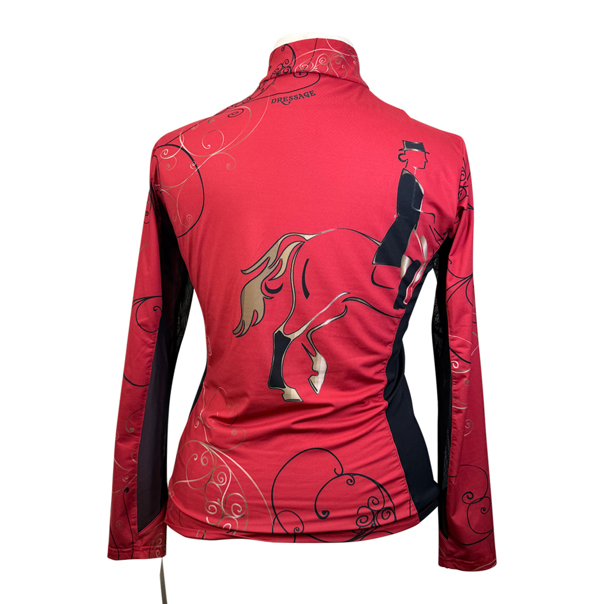 Arista Equestrian 'Luxe' 1/4 Zip Shirt in Red Horse 