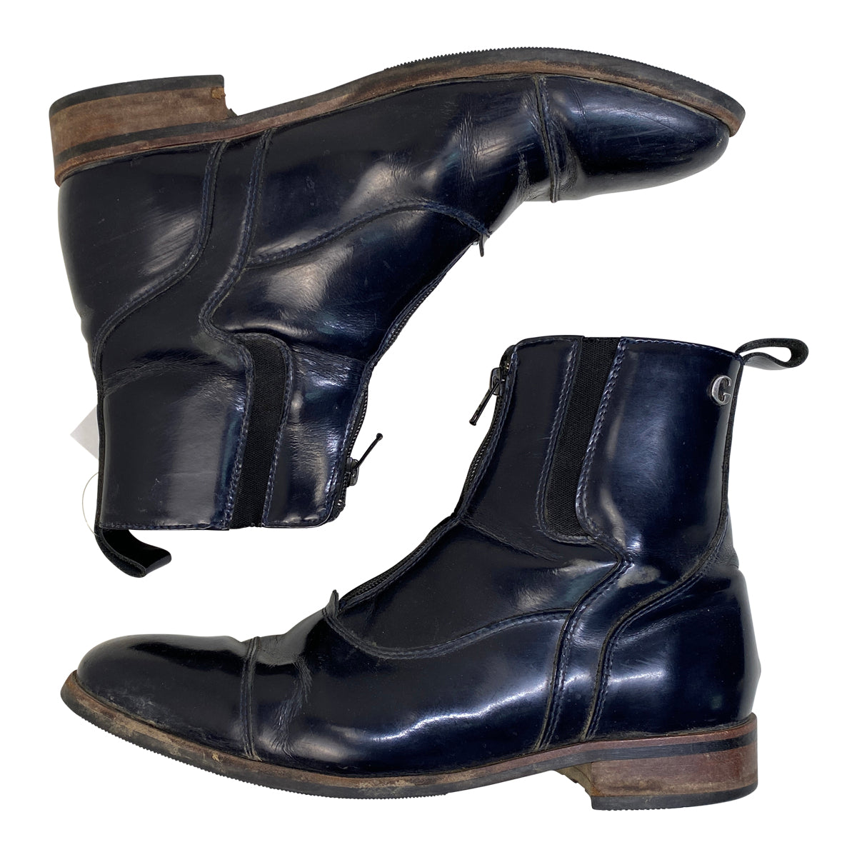 Gallors Major Zip Premium Paddock Boots in Patent Navy