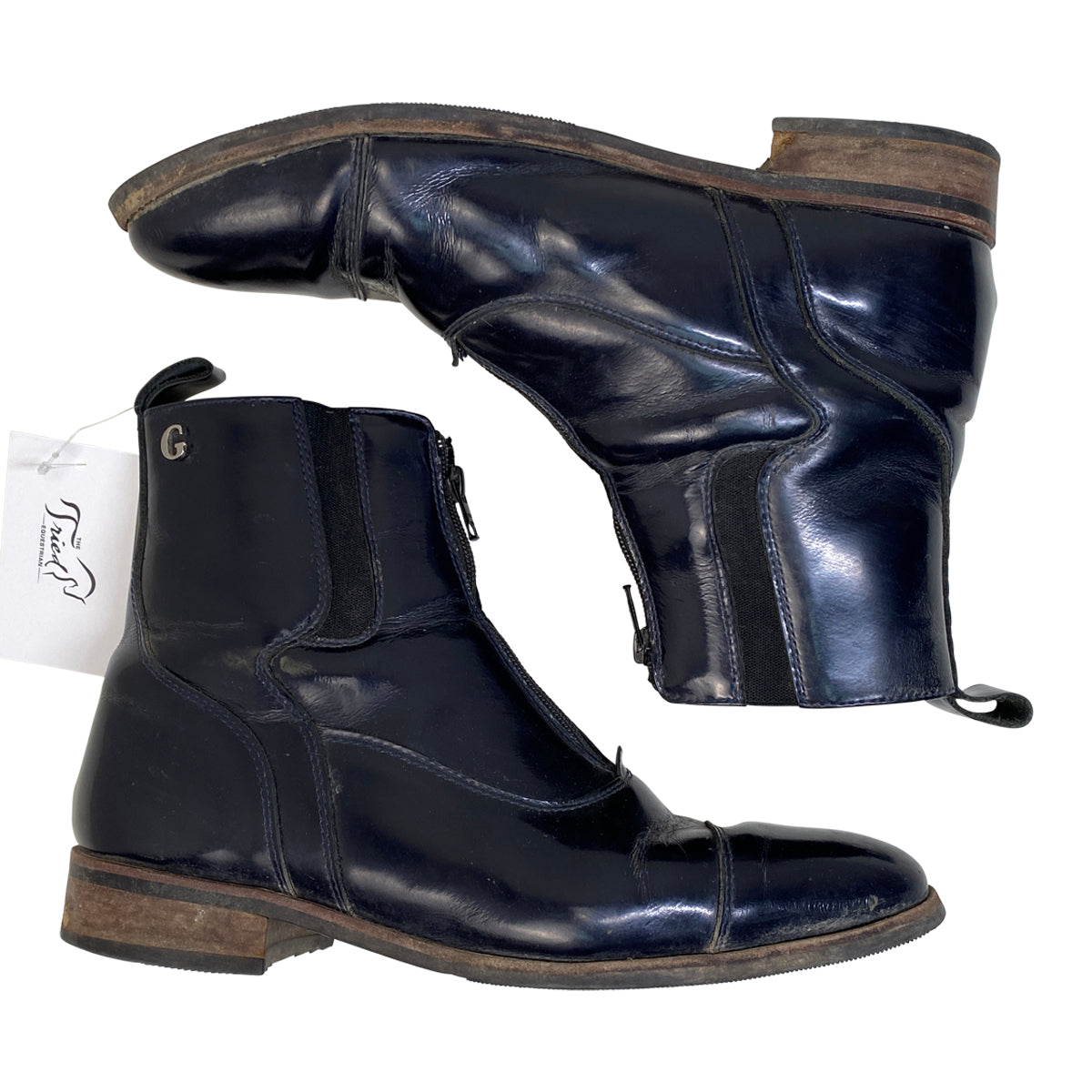 Gallors Major Zip Premium Paddock Boots in Patent Navy