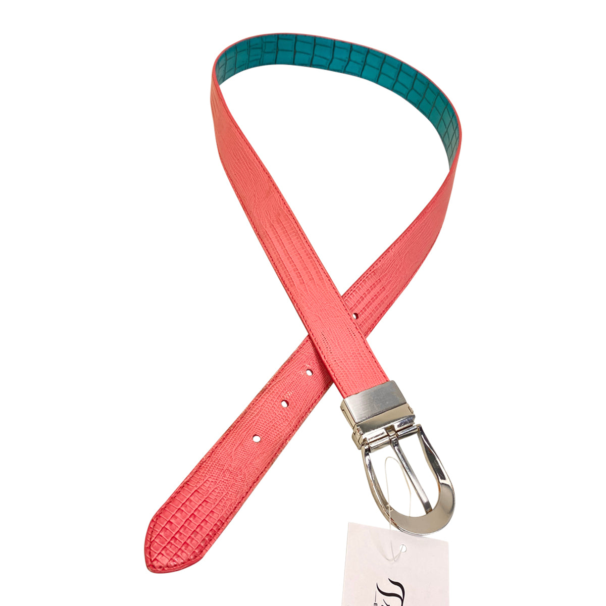 Noble Outfitters 'Back-to-Back' Reversible Belt in Pink/Blue Animal Prints