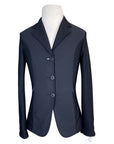 Black coat on mannequin on white background. 