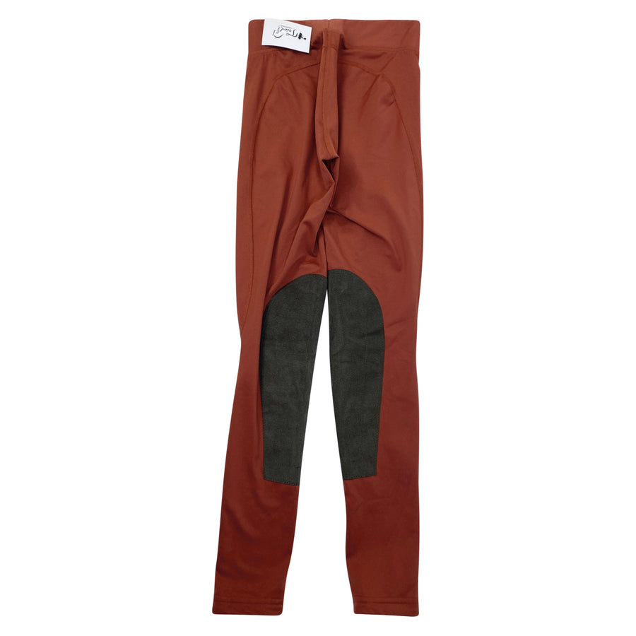 Back of Kerrits 'Momentum' Knee Patch Tights in Sienna