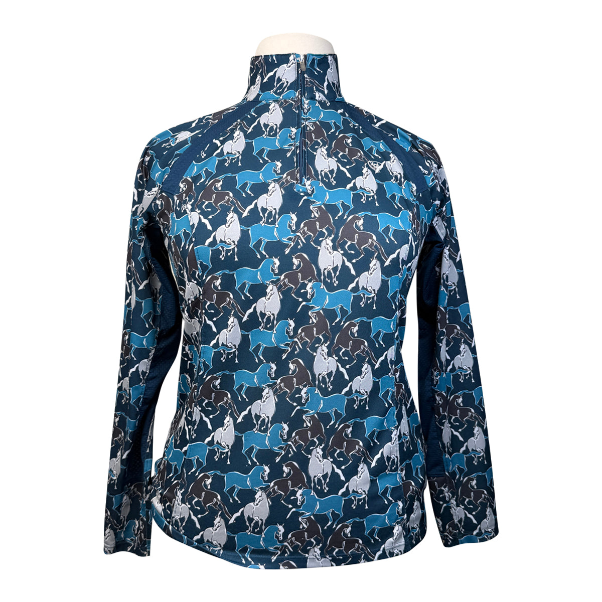 Ariat TEK Heat Series Long Sleeve Shirt in Navy Ponies