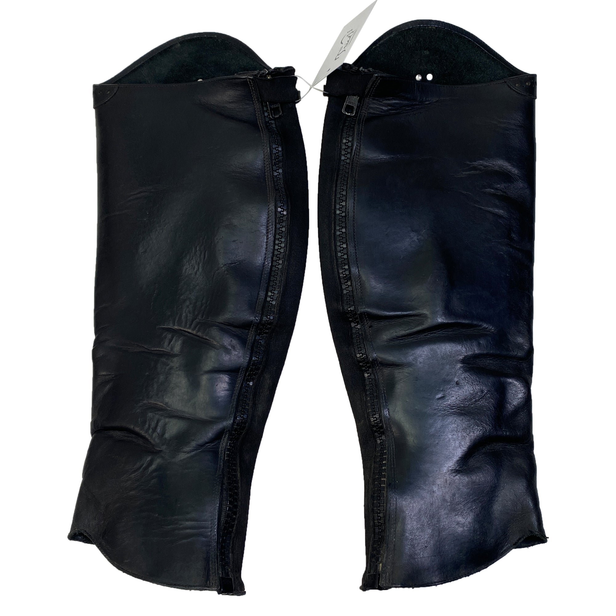 Back of Tucci &#39;Marilyn&#39; Leather Half Chaps in Black