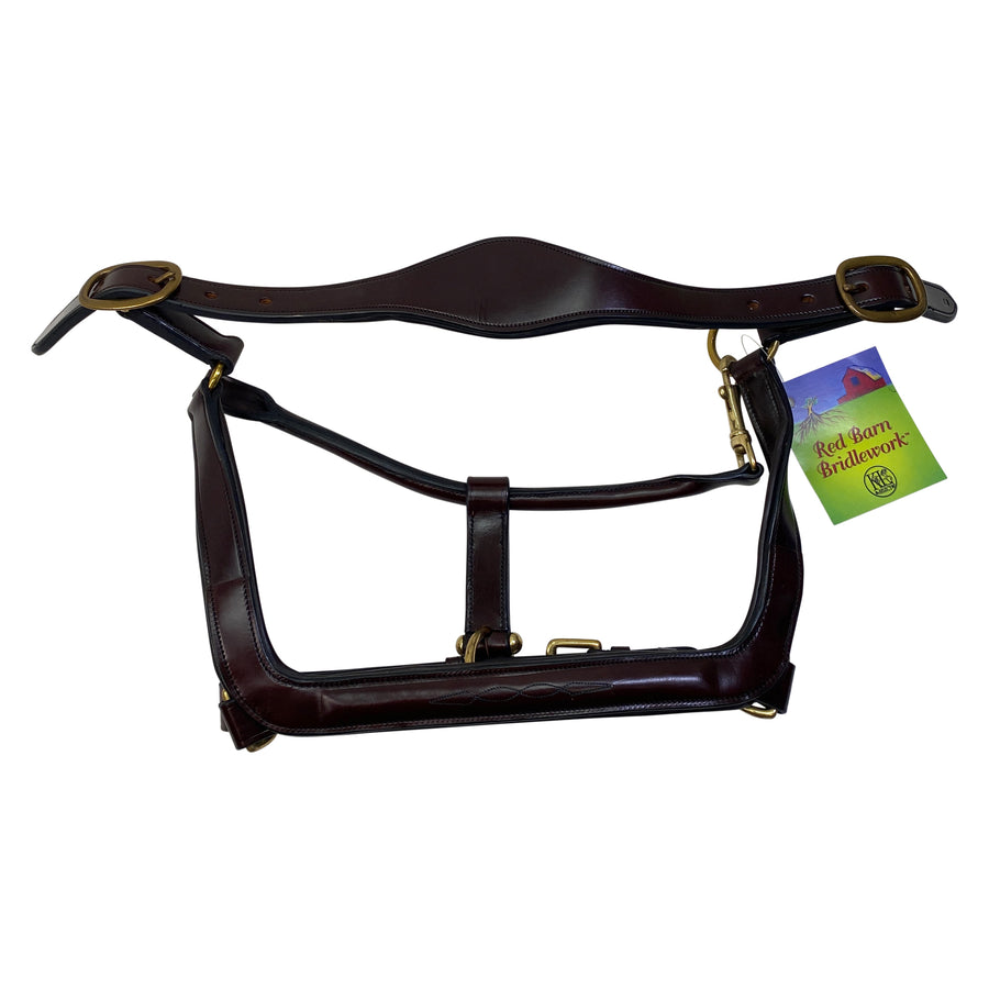 Red Barn 'Devon' Ergonomic Halter in Brown/Brass - Cob