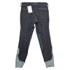 Dover Saddlery Wellesley Classic Piped Knee-Patch Breech in Grey/Mint