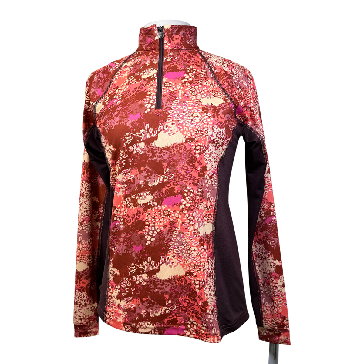 Ovation 'Cool Rider Tech' Long Sleeve Shirt in Orange Leopard
