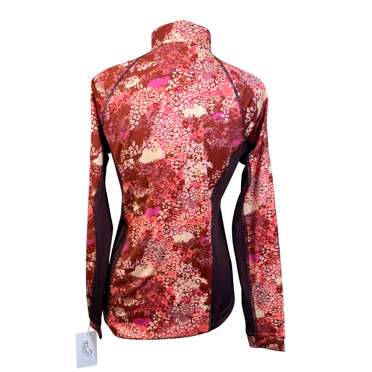 Ovation 'Cool Rider Tech' Long Sleeve Shirt in Orange Leopard