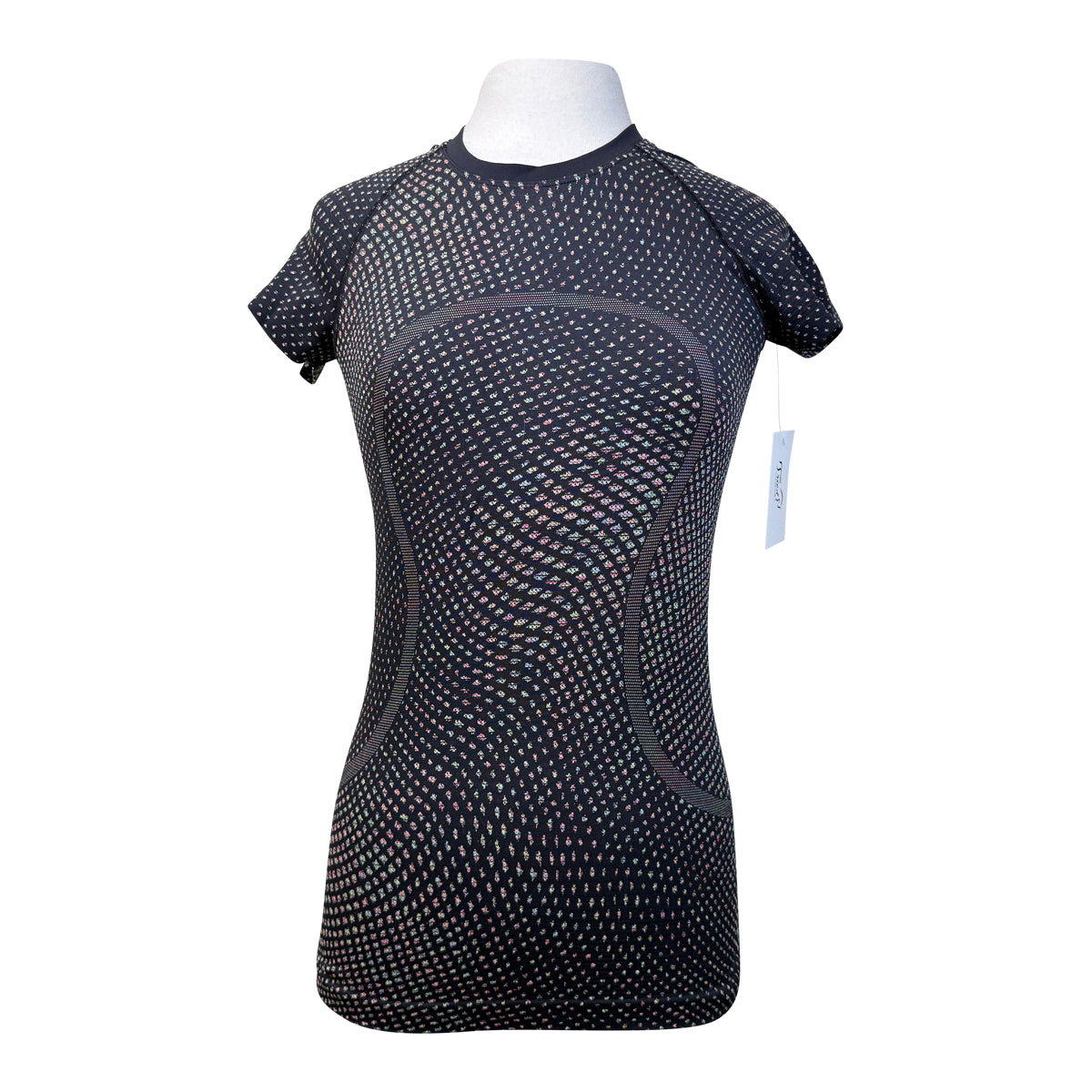 Lululemon Swiftly Short Sleeve Active Shirt in Black/Rainbow Dots