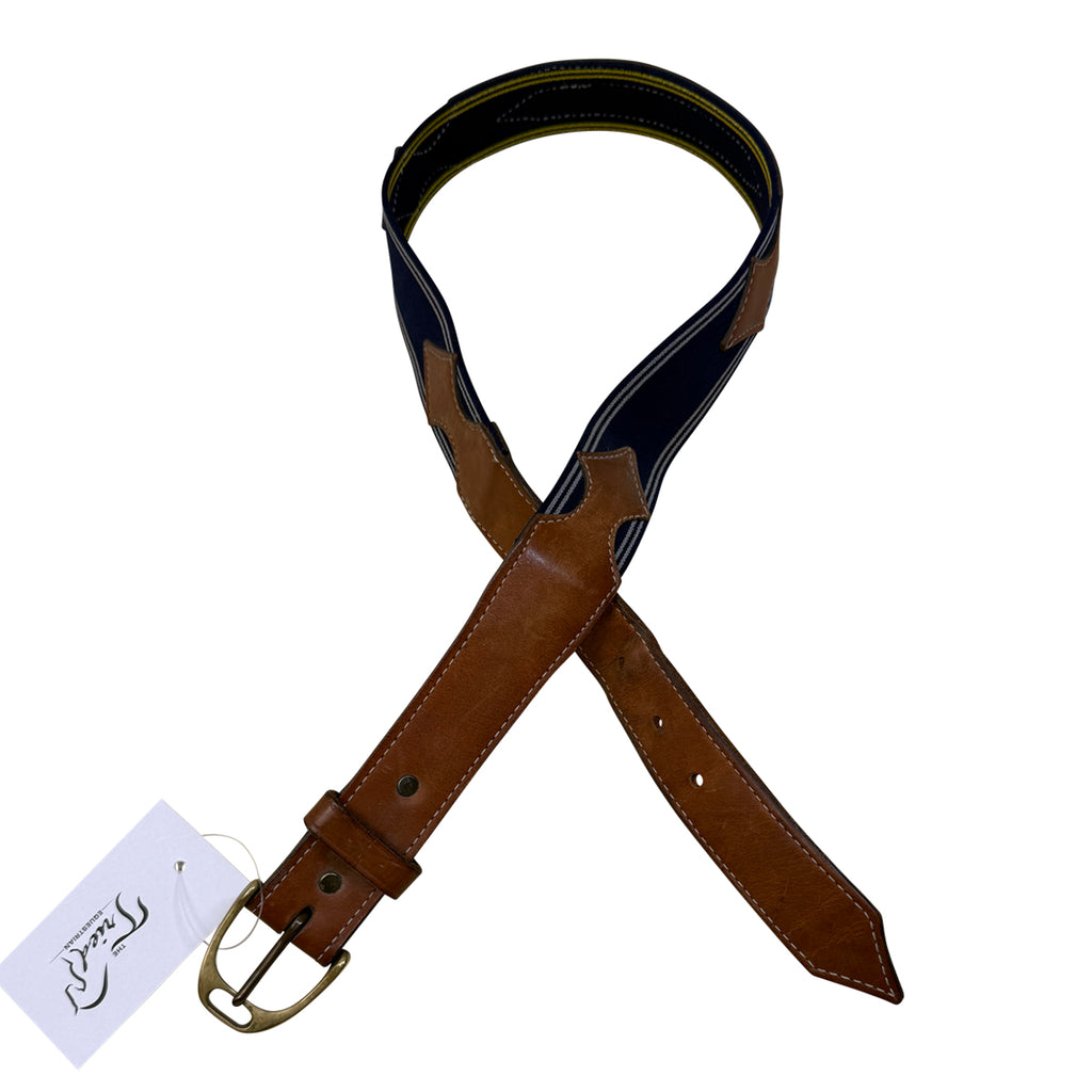 Clever with Leather Deluxe Belt in Chestnut/Navy Elastic