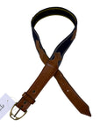 Clever with Leather Deluxe Belt in Chestnut/Navy Elastic