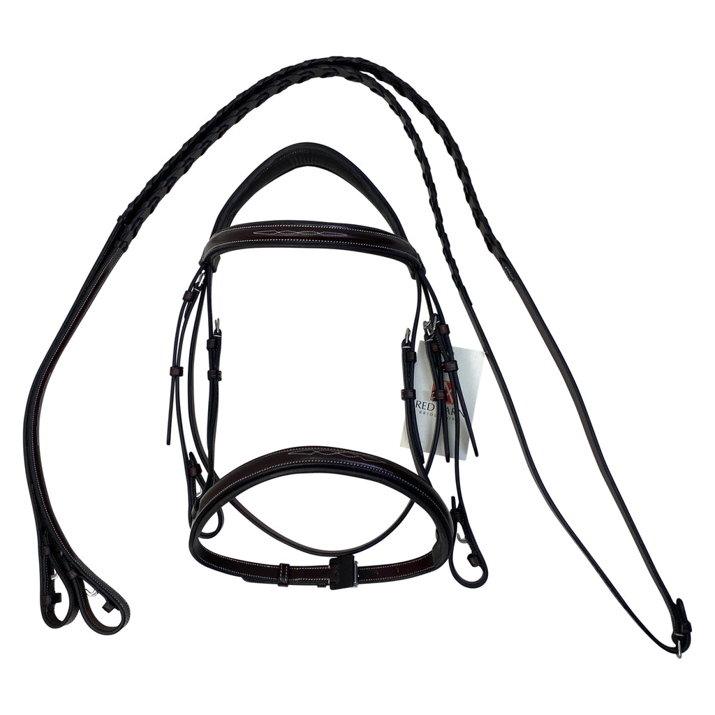 Red Barn 'Synergy' Fancy Stitched Bridle in Brown - Cob
