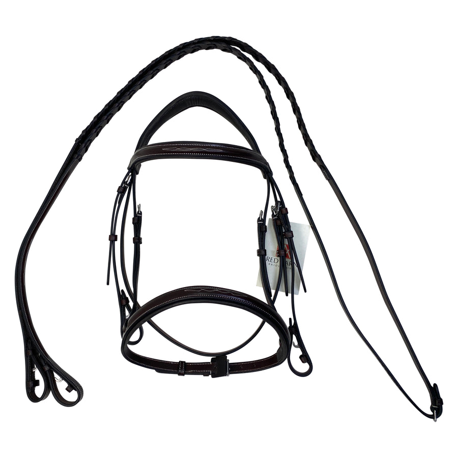 Red Barn 'Synergy' Fancy Stitched Bridle in Brown - Cob