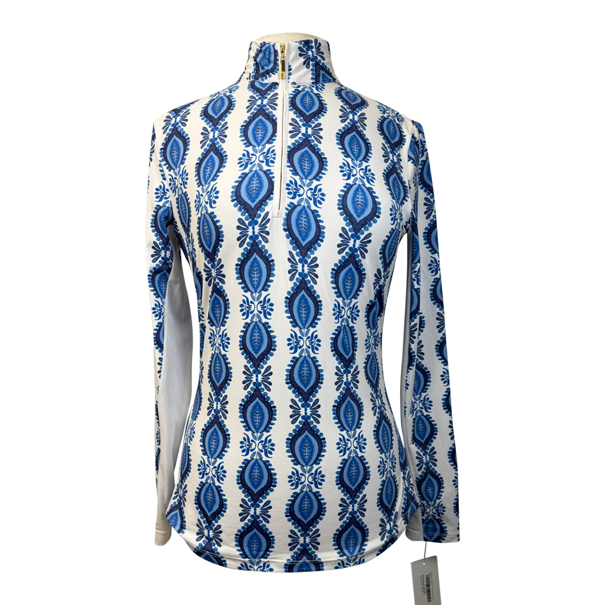 Cabana Life 1/4 Zip Top in Blue Ceramic