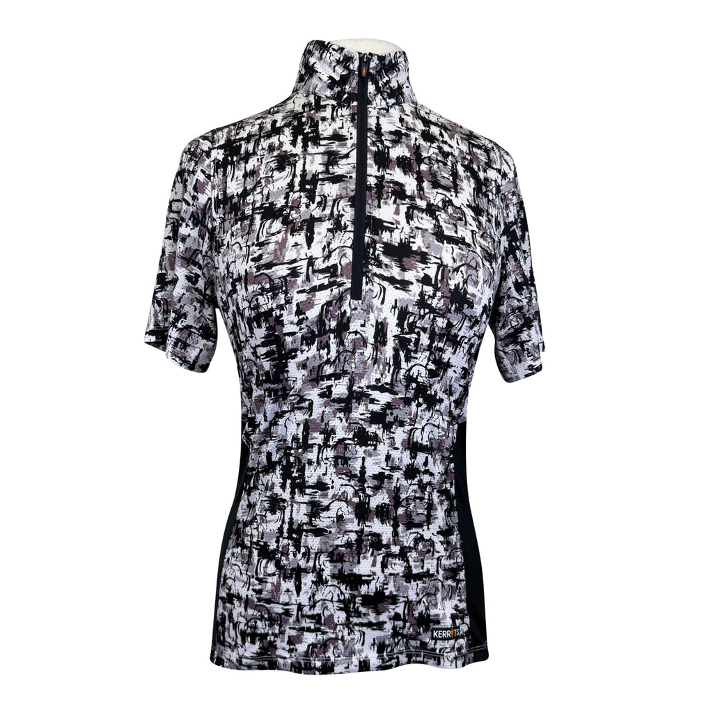 Kerrits 'Breeze' Ice Fil Short Sleeve Shirt in Purple & Black Brushstrokes