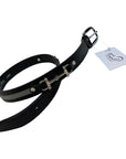 Tory Leather Ribbon & Snaffle Bits Belt in Black w/Grey
