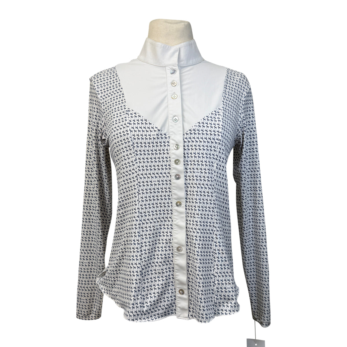For Horses 'Griselda' Technical Show Shirt in White/Navy Horses